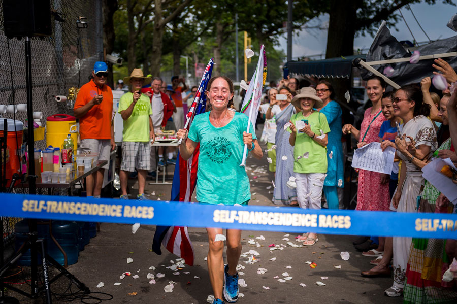 Harita Davies (NZ) from finish of 3100 Mile Race